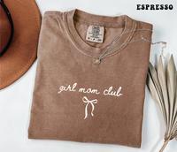 Comfort Colors Girl Moms Club T-Shirt, Coquette Mom Tee, Mom of Girls TShirt, Mother's day Gift, Trendy Mama Shirt, Cute Mom ...