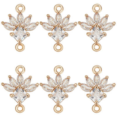 10Pcs K9 Glass Connector Charms