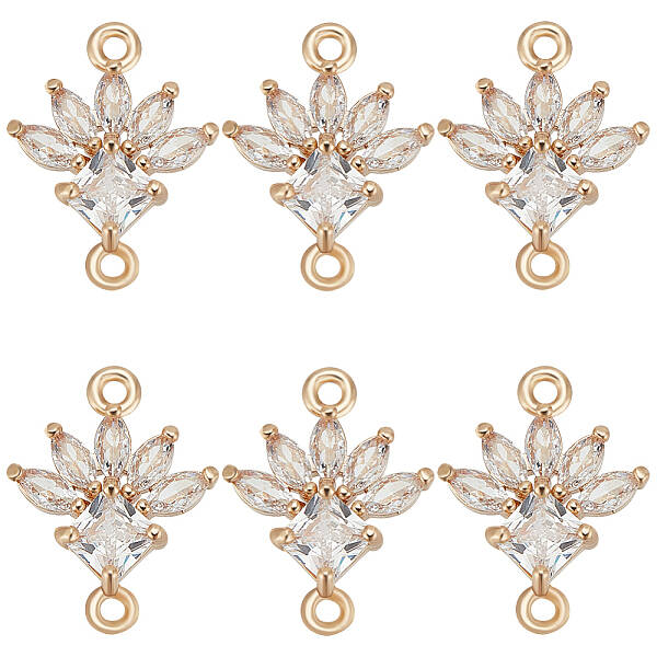 10Pcs K9 Glass Connector Charms
