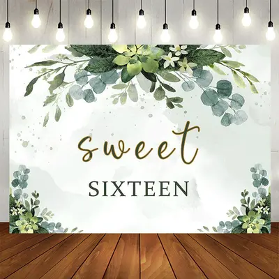 Aperturee Green sweet 16th birthday photo Backdrop