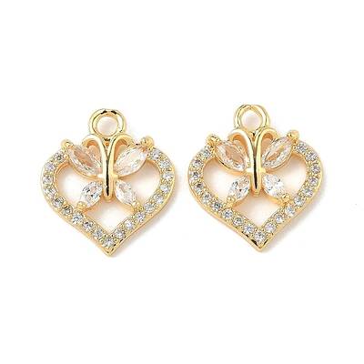 Brass Micro Pave Cubic Zirconia Pendants