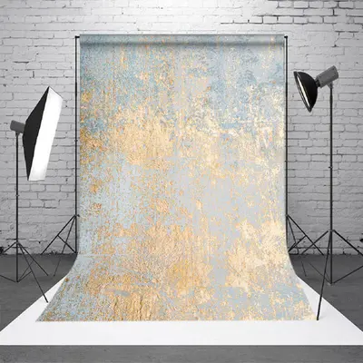 Pale Blue Gold Texture Wall Photoshoot Backdrop - Aperturee