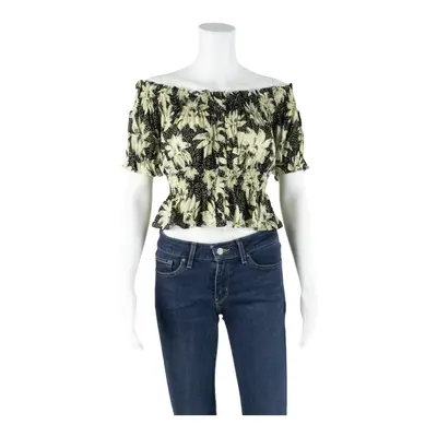 WHISTLES Womens Smock Top Black Floral UK 8