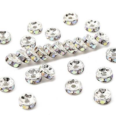 Brass Grade A Rhinestone Spacer Beads