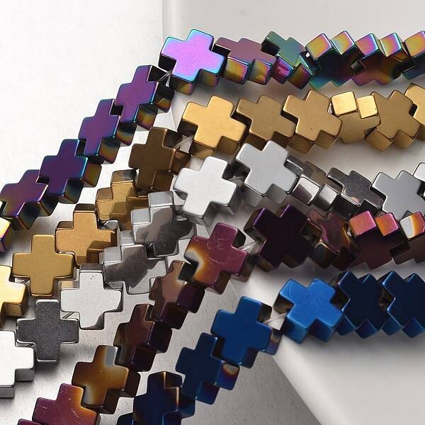 Electroplate Non-magnetic Synthetic Hematite Bead Strands