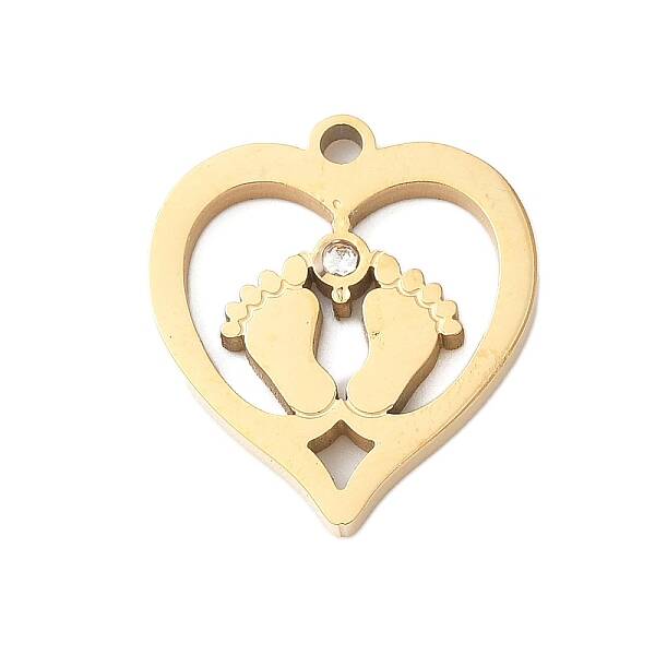 304 Stainless Steel with Rhinestone Pendants