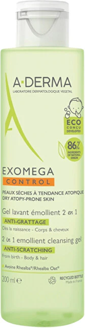 A-Derma Gel Detergente Per Pelle Secca A Tendenza Atopica 2 In 1 Exomega Control (Gel Detergente) 200 Ml