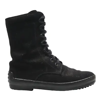 TODS Lace-Up Boots Black Suede Womens UK 4