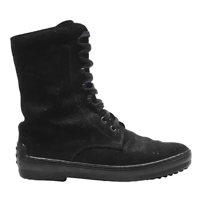 TODS Lace-Up Boots Black Suede Womens UK 4