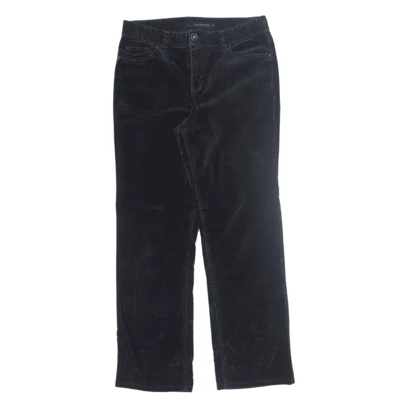 CALVIN KLEIN Jeans Velvet Trousers Black Regular Straight Womens W29 L29