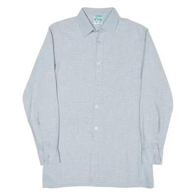 FRAPPANT Shirt Blue Check Long Sleeve Mens S