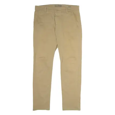 DOCKERS Supreme Flex Alpha Khaki Mens Twill Trousers Beige Skinny W32 L29