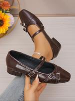 Women's Fashionable Solid Color Ballet Flats, Casual Comfortable Buckle Design Dance Shoes for Daily Wear, Lightweight Breath...