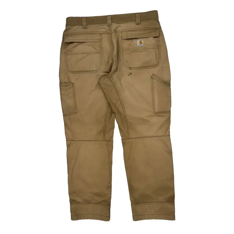 Carhartt Trousers - 37W 30L Brown Cotton Blend | Size: 37″ waist