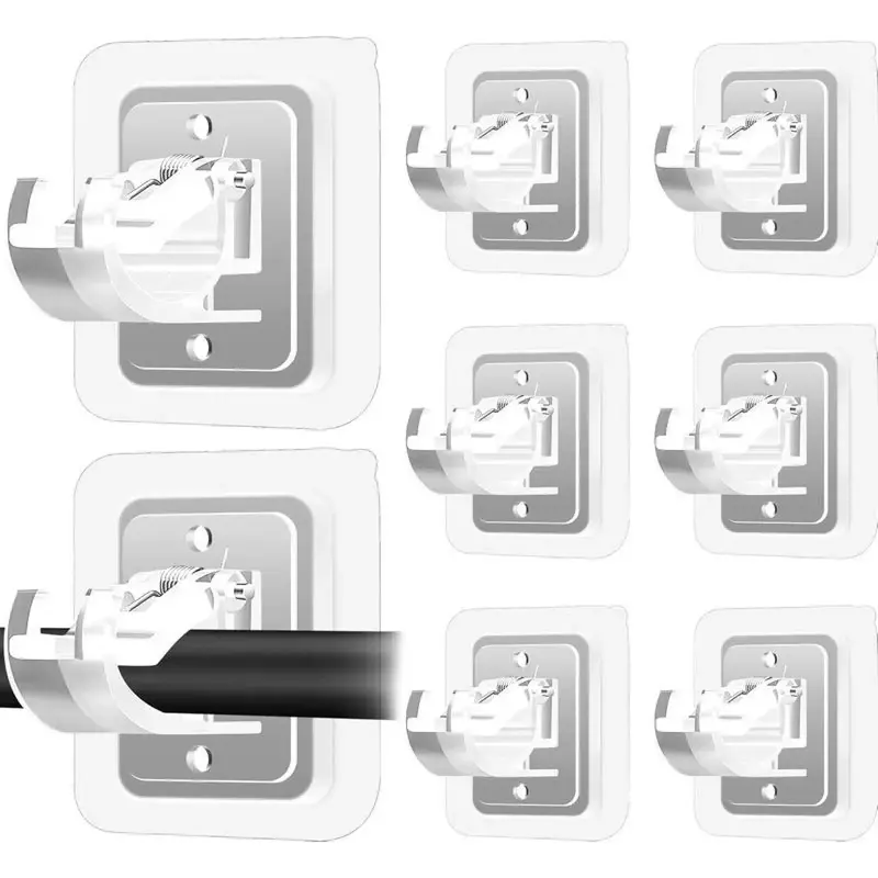 Free Adjustable Curtain Rod Hooks8 Counts Set No Drilling Self Adhesive Curtain Rod No Drill Curtain Rod Brackets Holder Hook...