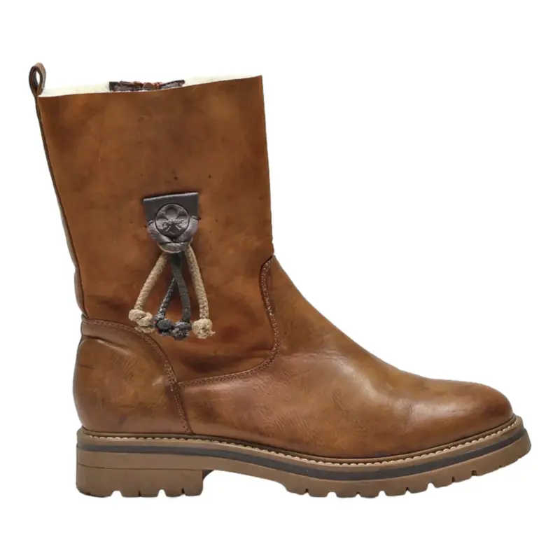 RIEKER Ankle Boots Brown Leather Mens UK 7.5