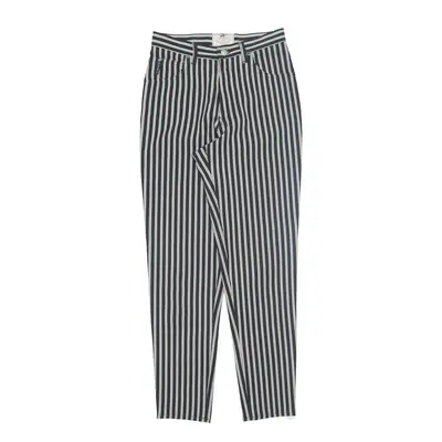 ARMANI JEANS Striped Trousers Black Regular Tapered Womens W26 L30