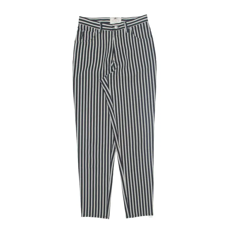 ARMANI JEANS Striped Trousers Black Regular Tapered Womens W26 L30