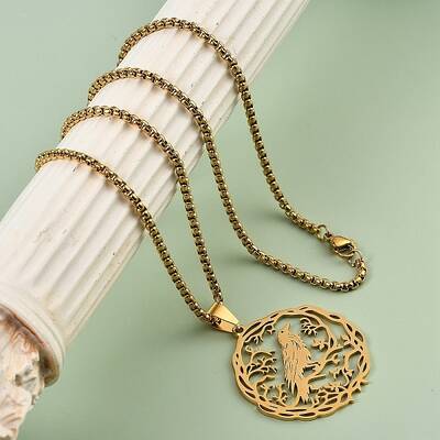 304 Stainless Steel Hollow Hummingbird Pendant Box Chain Necklaces for Women Men