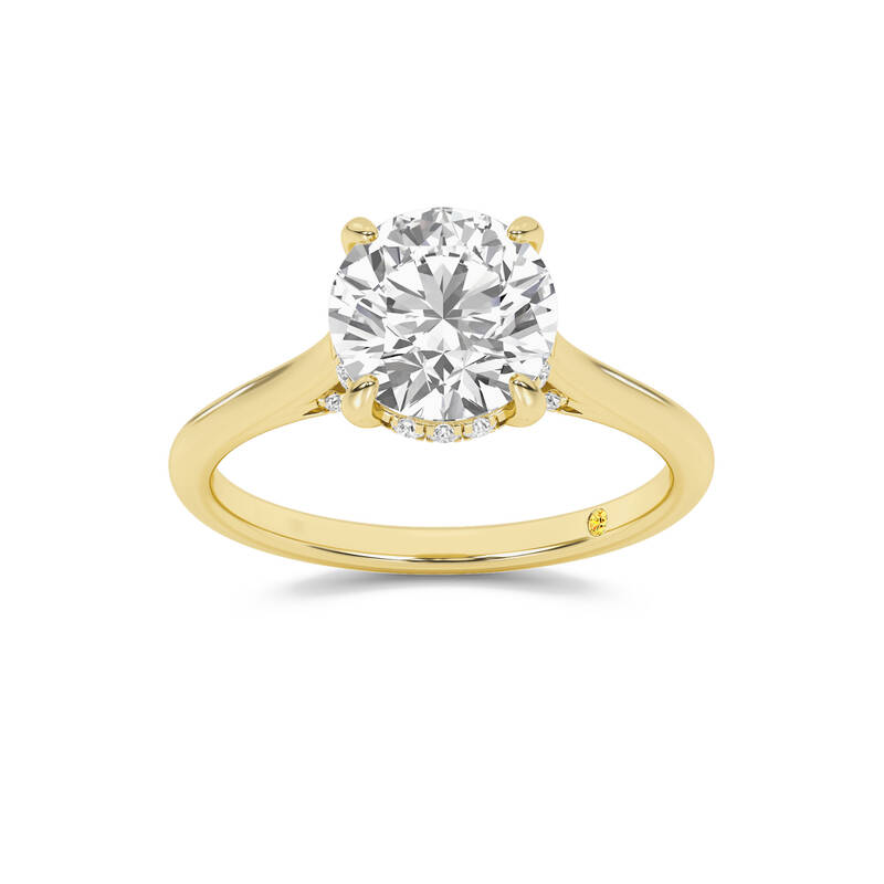 Twinkle Hidden Halo Round Lab Grown Diamond Engagement Ring | 14K Yellow Gold 1 1/6 CT. TW.