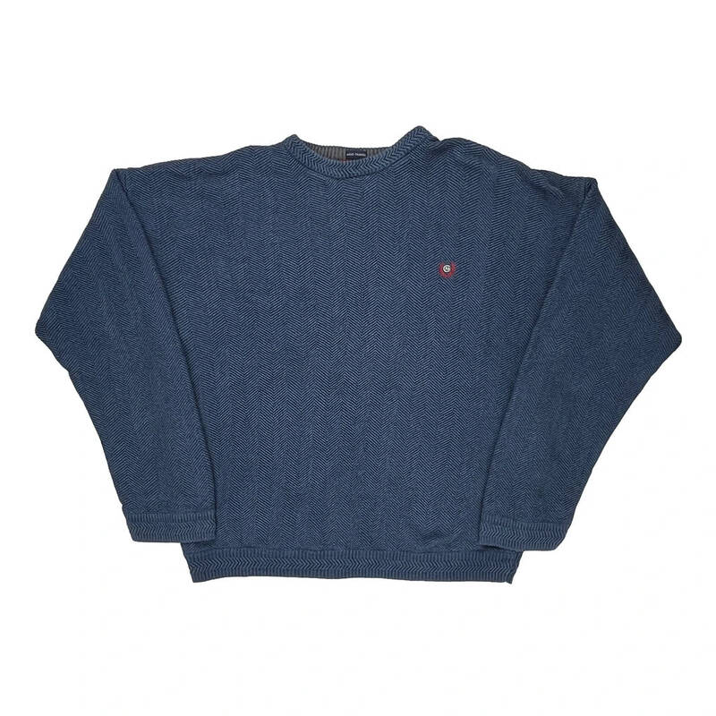 Hand Framed Chaps Ralph Lauren Jumper - XL Blue Cotton