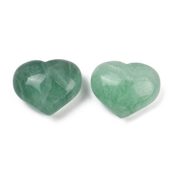 Heart Natural Green Fluorite Palm Stones