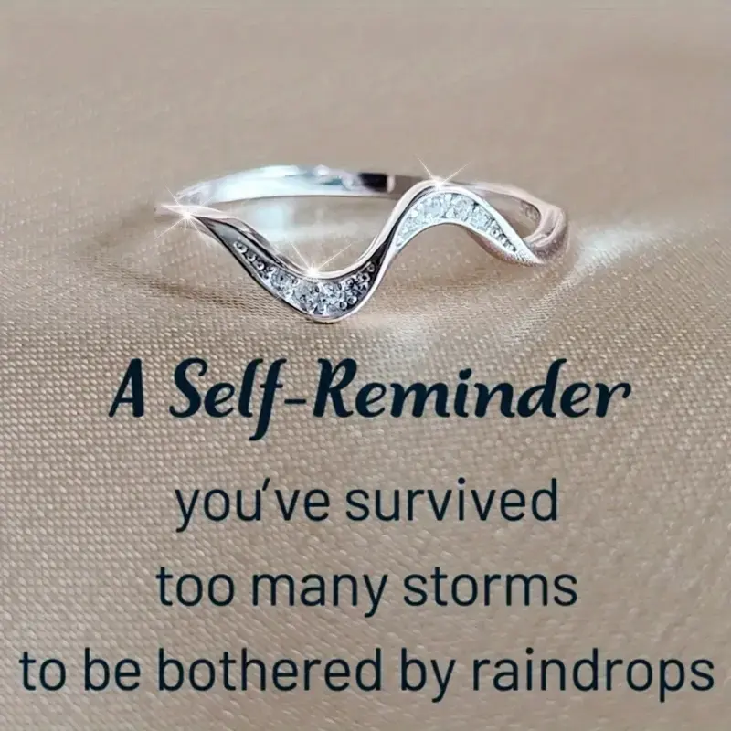 Exquisite Wave-Inspired Silver-Plated Ring - Sparkling Crystal Accents, Symbolizing Eternal Love, Timeless Gift for Birthdays...