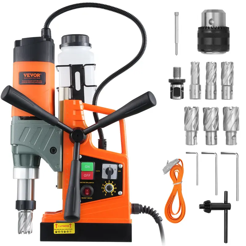 VEVOR Magnetic Drill, 1450W 2 Boring Diameter, 12800N Portable Electric Mag Drill Press, with Variable Speed, 800 RPM Drill...