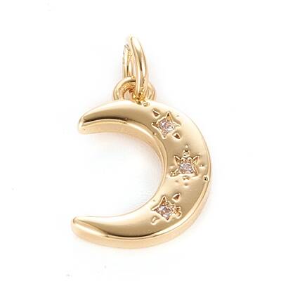 Brass Micro Pave Clear Cubic Zirconia Pendants