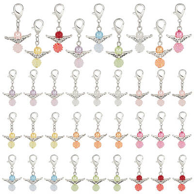 4 Sets Alloy & Acrylic Pendant Decoraiton