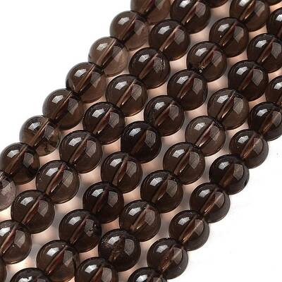 Natural Smoky Quartz Round Beads Strands