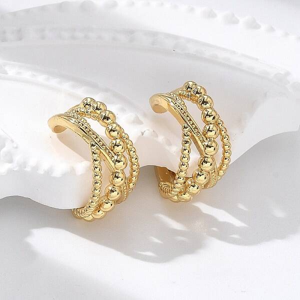 Rack Plating Brass Criss Cross Cuff Earrings