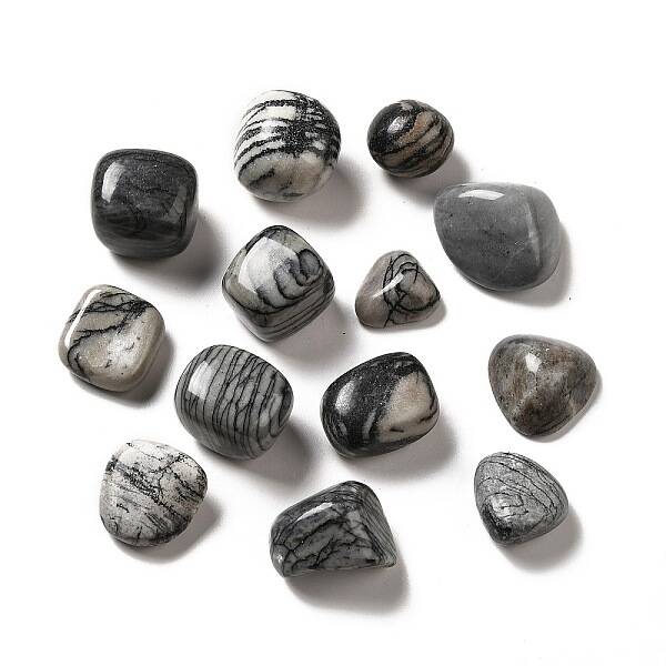 Natural Black Netstone Beads