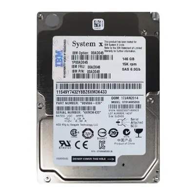 00AD045 IBM 146GB 6Gb/s SAS 15000 2.5-Inch Hard Drive