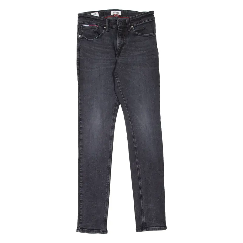TOMMY JEANS Steve Mens Jeans Black Slim Tapered Stone Wash W29 L32