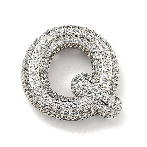 Platinum Plated Brass Micro Pave Cubic Zirconia Pendants