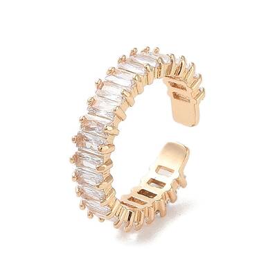 Brass Micro Pave Cubic Zirconia Open Cuff Rings