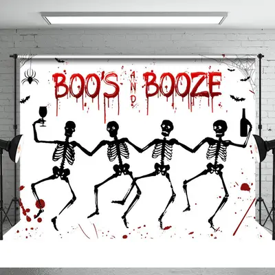 Scary Boos And Booze Halloween Baby Shower Backdrop - Aperturee