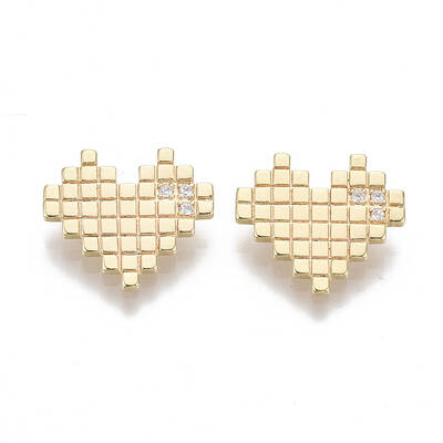 Brass Micro Pave Clear Cubic Zirconia Charms
