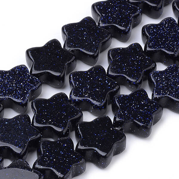 Synthetic Blue Goldstone Beads Strands