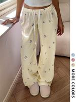 Women's Striped Print Bow Decor Sweatpants, Casual Comfy Lounge Pants for Daily Wear, Ladies Bottoms for All Seasons, Pajama,...