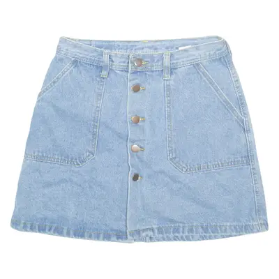 Womens A-Line Skirt Blue Short Denim M