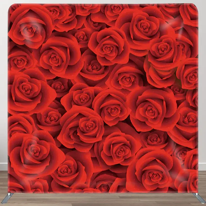 Aperturee Gorgeous Red Rose Fabric Valentines Day Party Backdrop - Aperturee
