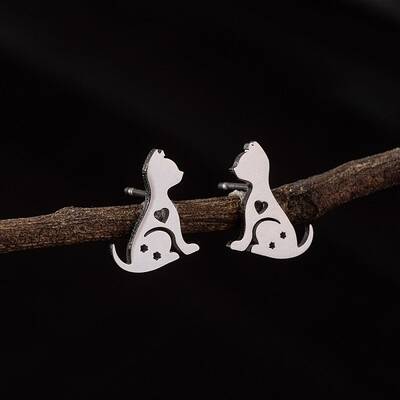 Stainless Steel Small Animal Stud Earrings for Women
