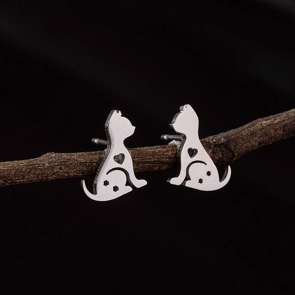 Stainless Steel Small Animal Stud Earrings for Women