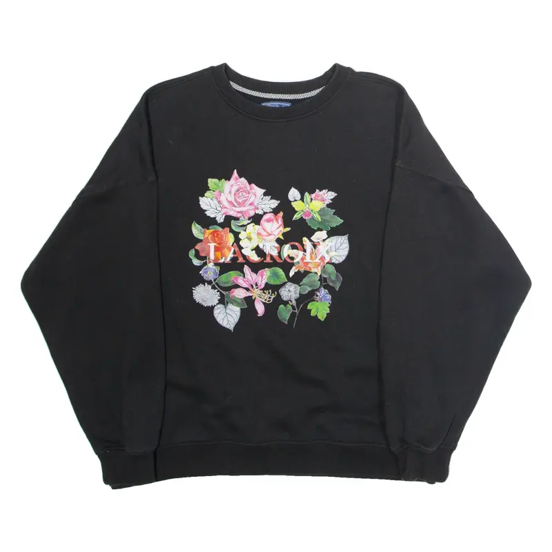REGATTA X Christian Lacroix Floral Womens Sweatshirt Black Crew Neck UK 14