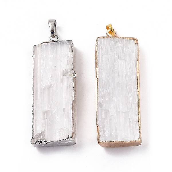 Natural Selenite Big Pendants
