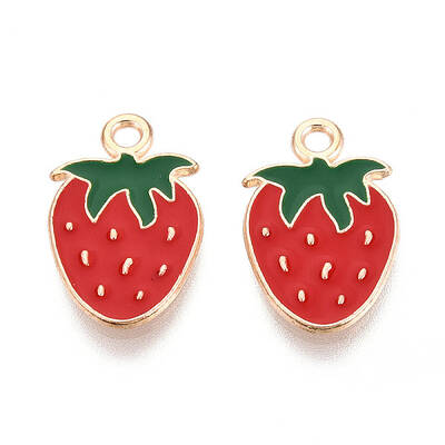 Fruit Alloy Enamel Pendants