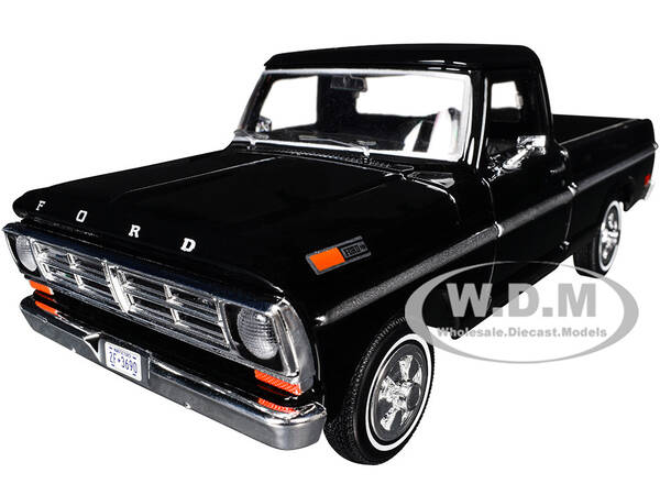 1972 Ford F-100 Pickup Truck Black Timeless Legends Series 1/24 Diecast Model Car by Motormax