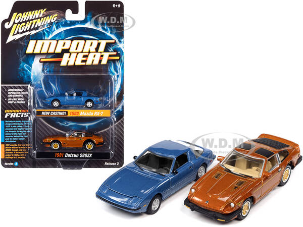 1982 Mazda RX-7 Blue Metallic and 1981 Datsun 280ZX Orange Mist Metallic \